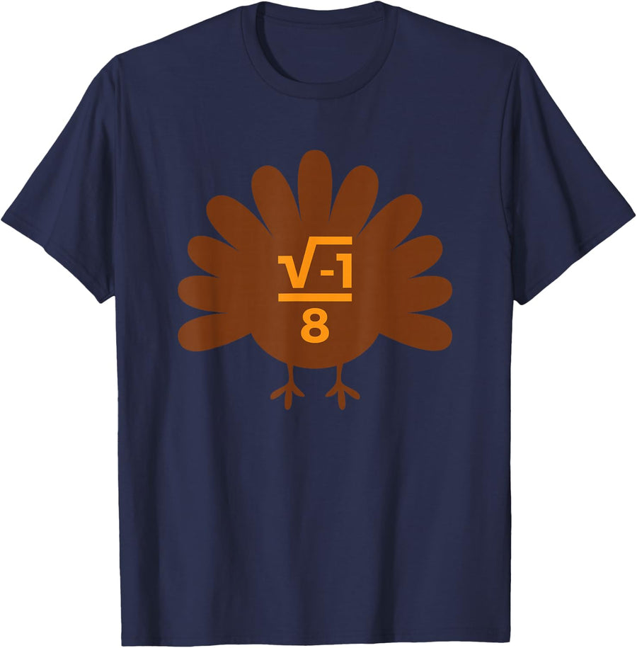 Thanksgiving Math Teacher Math Symbol T-Shirt - Navy Blue