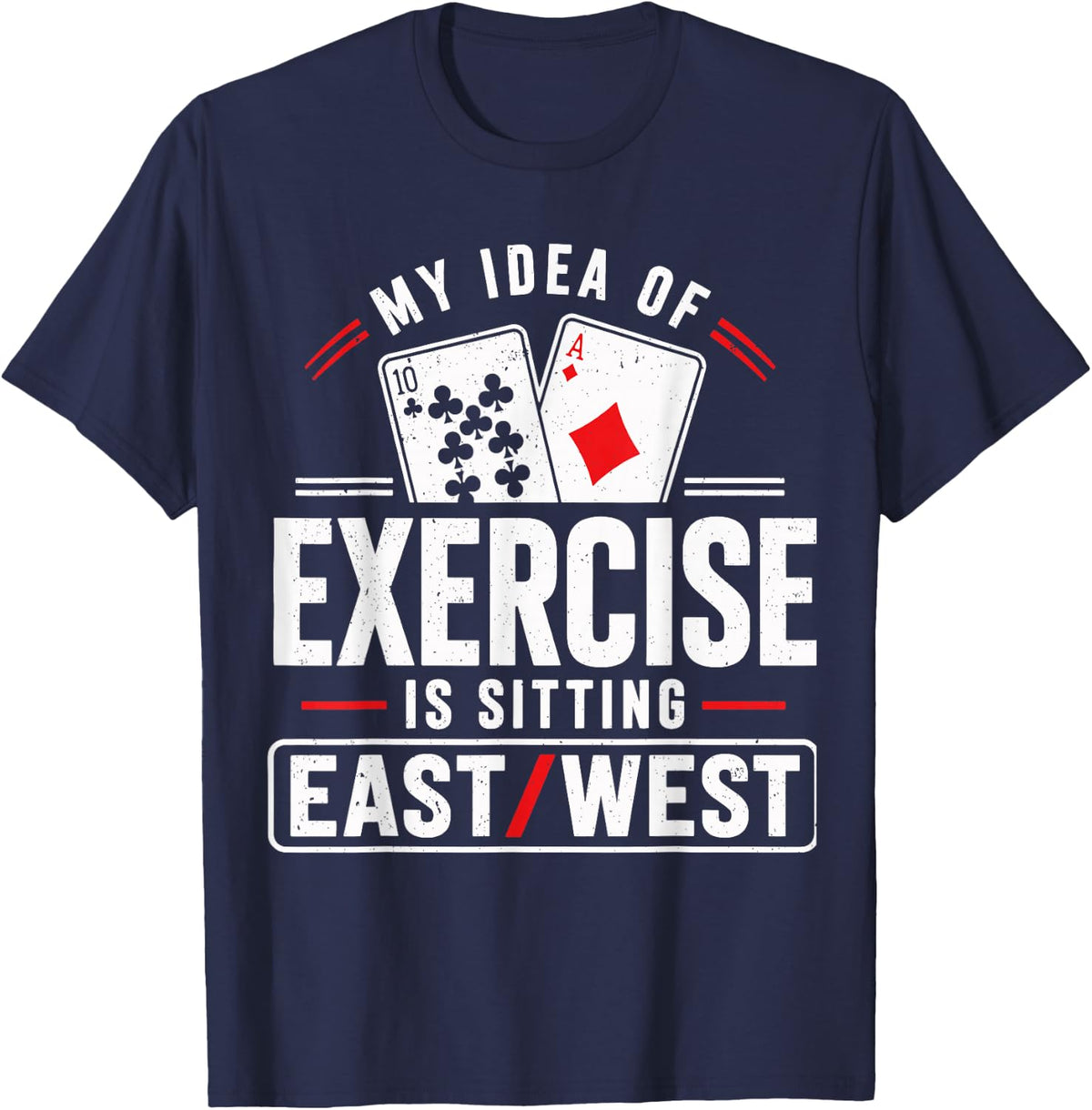 Funny Bridge Card Game Player T-Shirt - Navy Blue