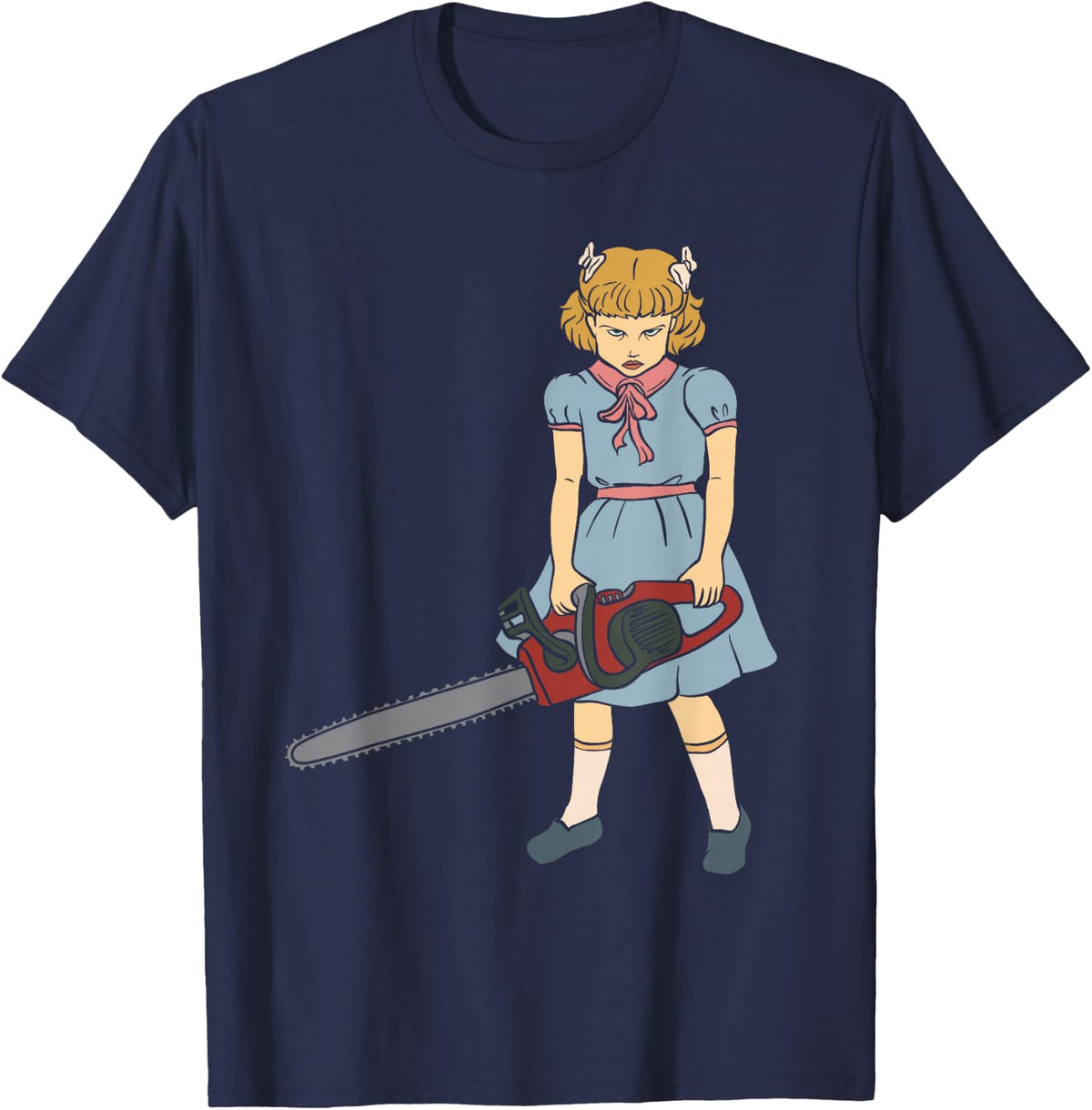 Chainsaw Girl - Gothic Punk Goth Horror Fan - Saw Chainsaws T-Shirt - Navy Blue