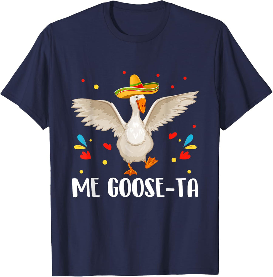Me Goose-Ta Spanish Goose Toddler Shirt Outfit Mexican T-Shirt - Navy Blue