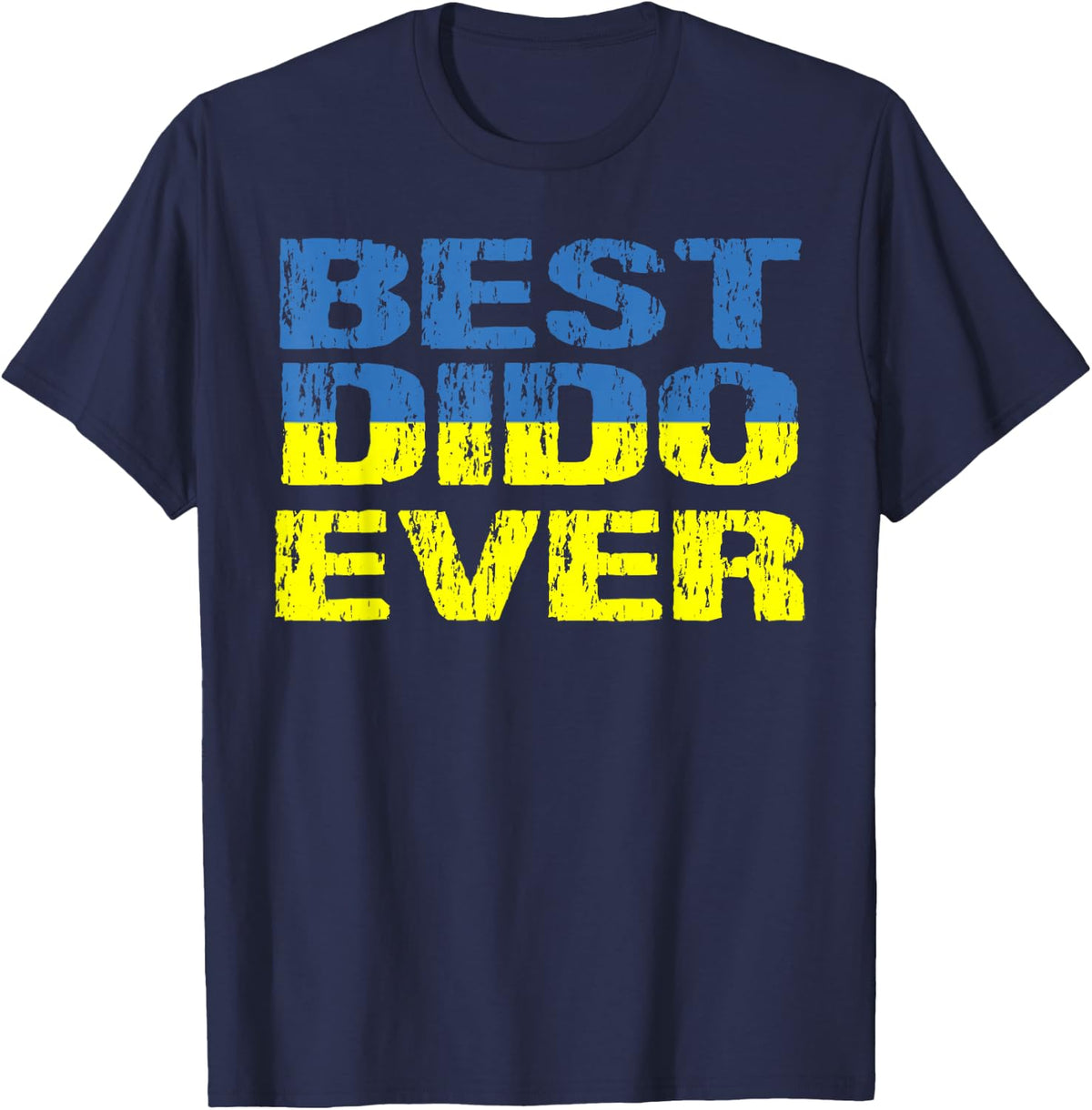 Best Dido Ever Ukrainian Grandfather Dad Ukraine Flag T-Shirt - Navy Blue