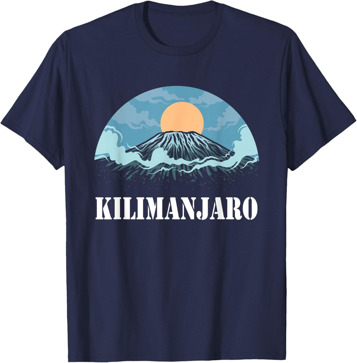 Kilimanjaro Tanzania Alpine Climbing T-Shirt - Navy Blue