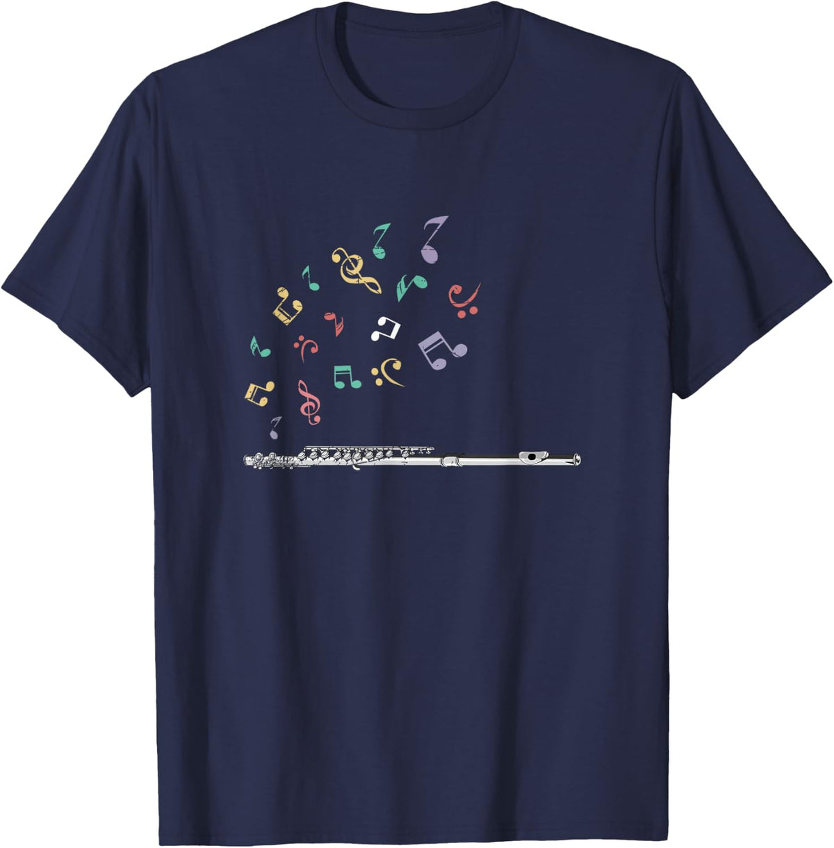 Classical Musical Instrument Flutist Gift Flute T-Shirt - Navy Blue