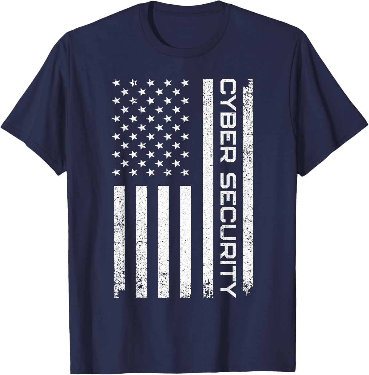 Funny USA Cyber Security Art For Men Women Anti Malware Geek T-Shirt - Navy Blue