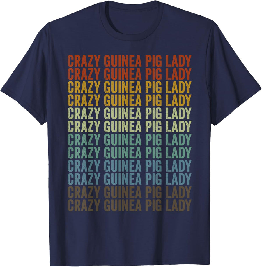 Crazy Guinea Pig Lady Guinea Pig Lady T-Shirt - Navy Blue