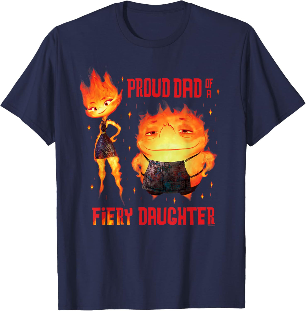 Disney and Pixar’s Elemental Proud Dad of a Fiery Daughter T-Shirt - Navy Blue
