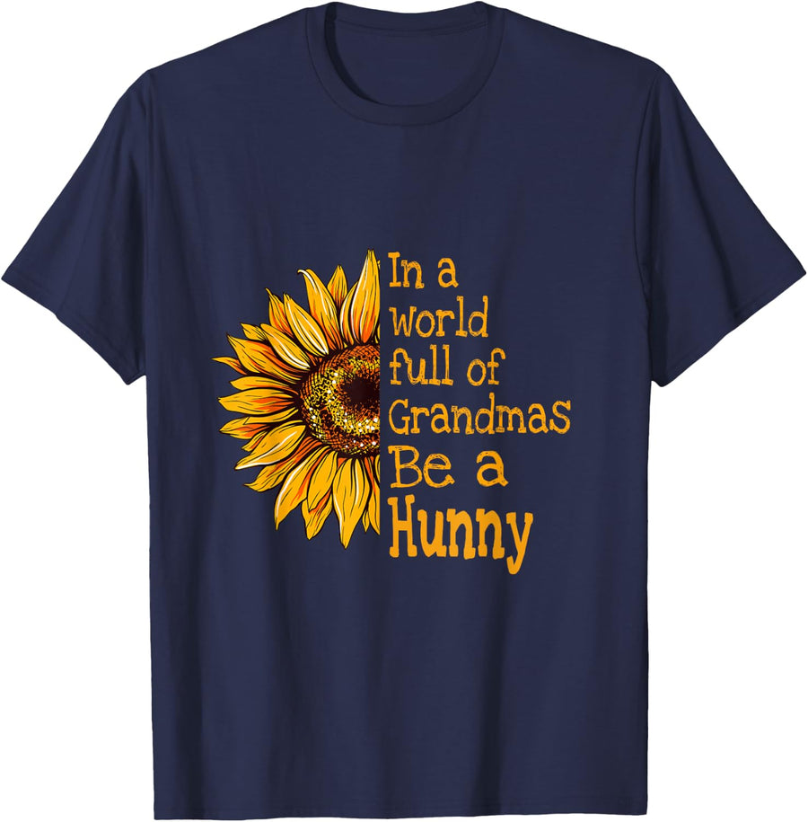 In A World Of Grandmas Be a Hunny Special Grandma T-Shirt - Navy Blue