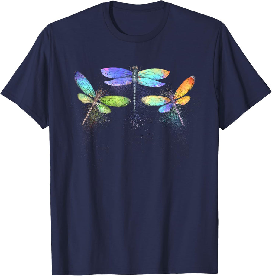 Cool Dragonfly Art For Men Women Dragonfly Lovers Entomology T-Shirt - Navy Blue