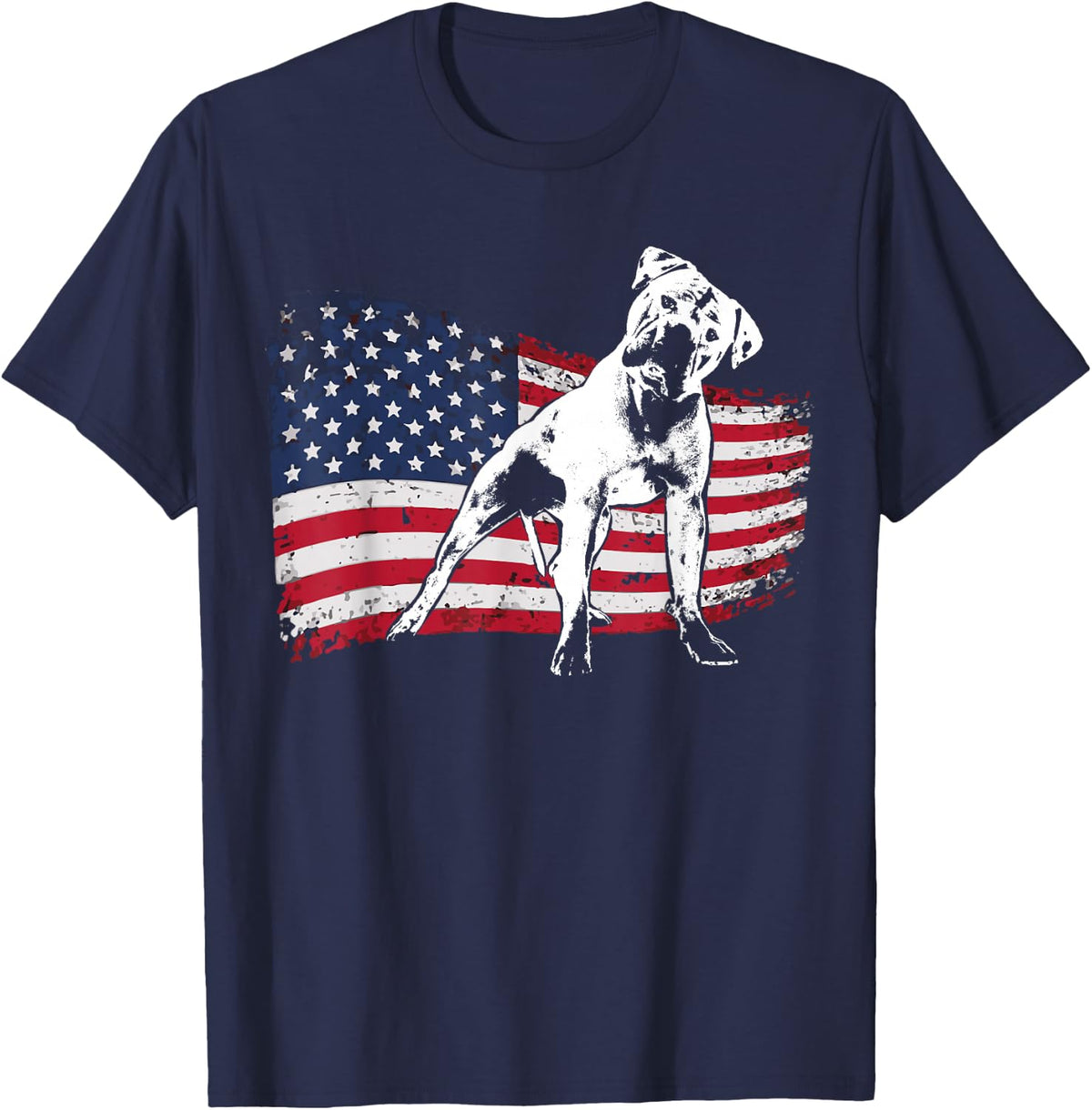 American Bulldog T-Shirt Old Southern White Bulldog Tees Dog T Shirts for Men Women Kids - Navy Blue