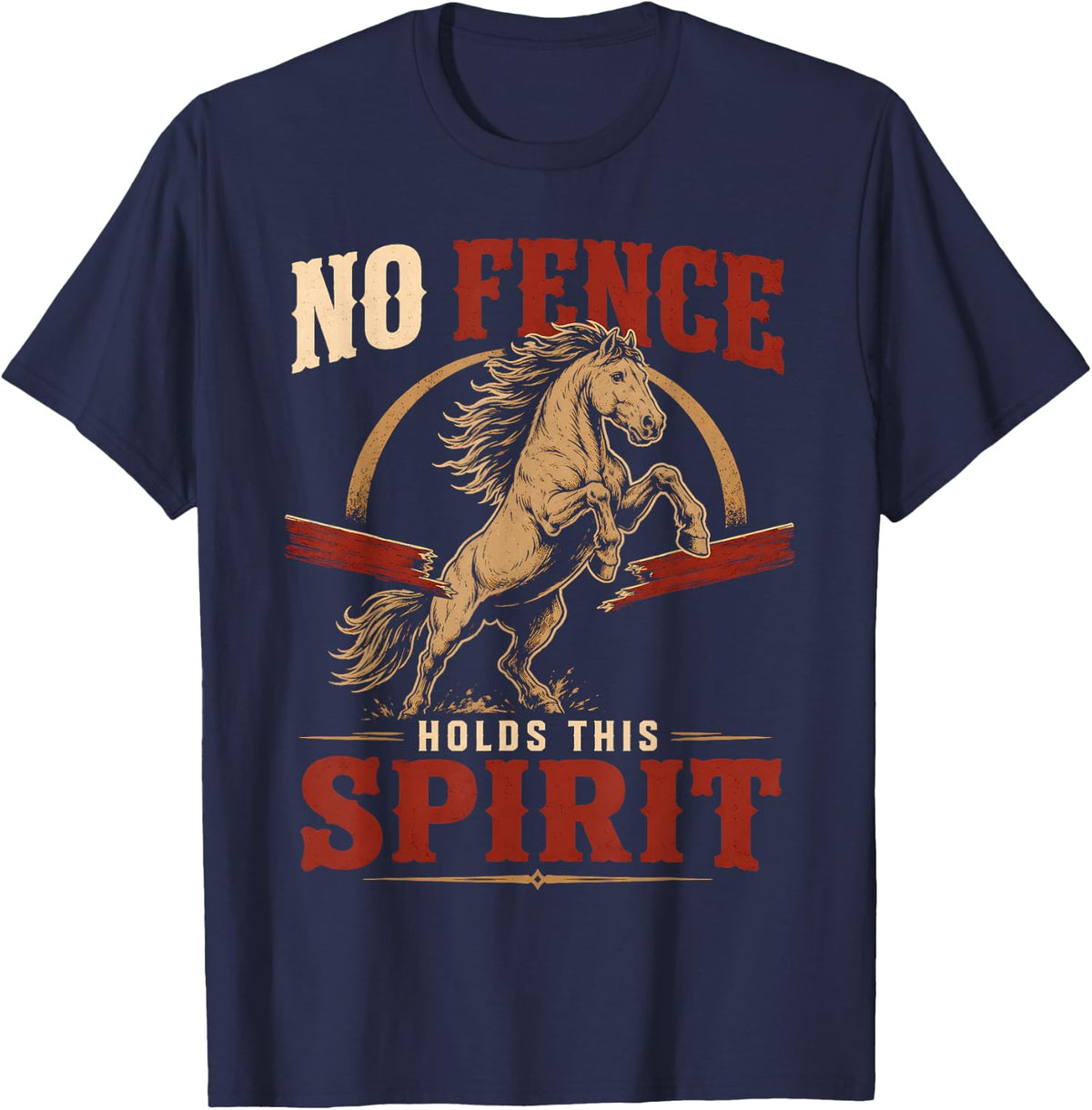 Stallion Western Horse Wild Stallion Ranch Girl Gift T-Shirt - Navy Blue