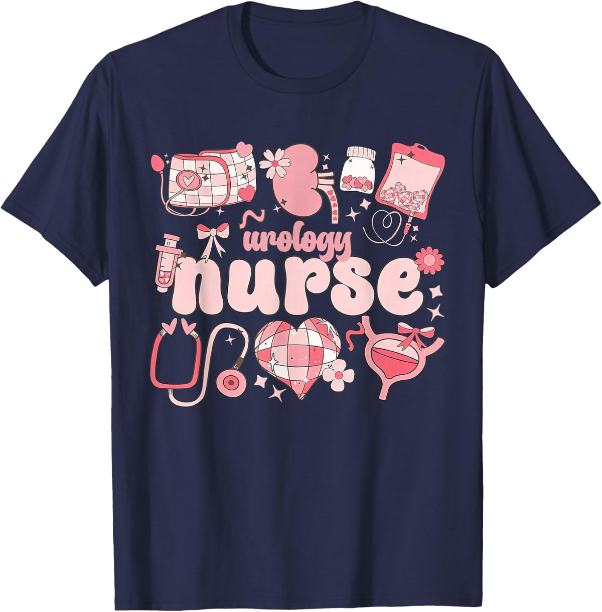 Urology Nurse Valentines Urologist Nephrologist Kidney Squad T-Shirt - Navy Blue