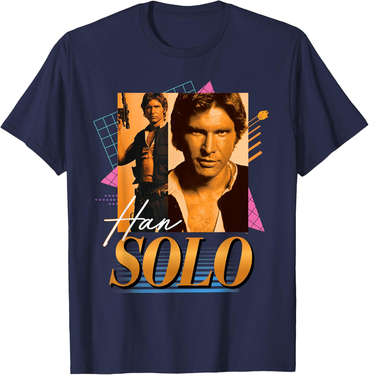 Star Wars Retro ’90s Couples Matching Han Solo T-Shirt - Navy Blue
