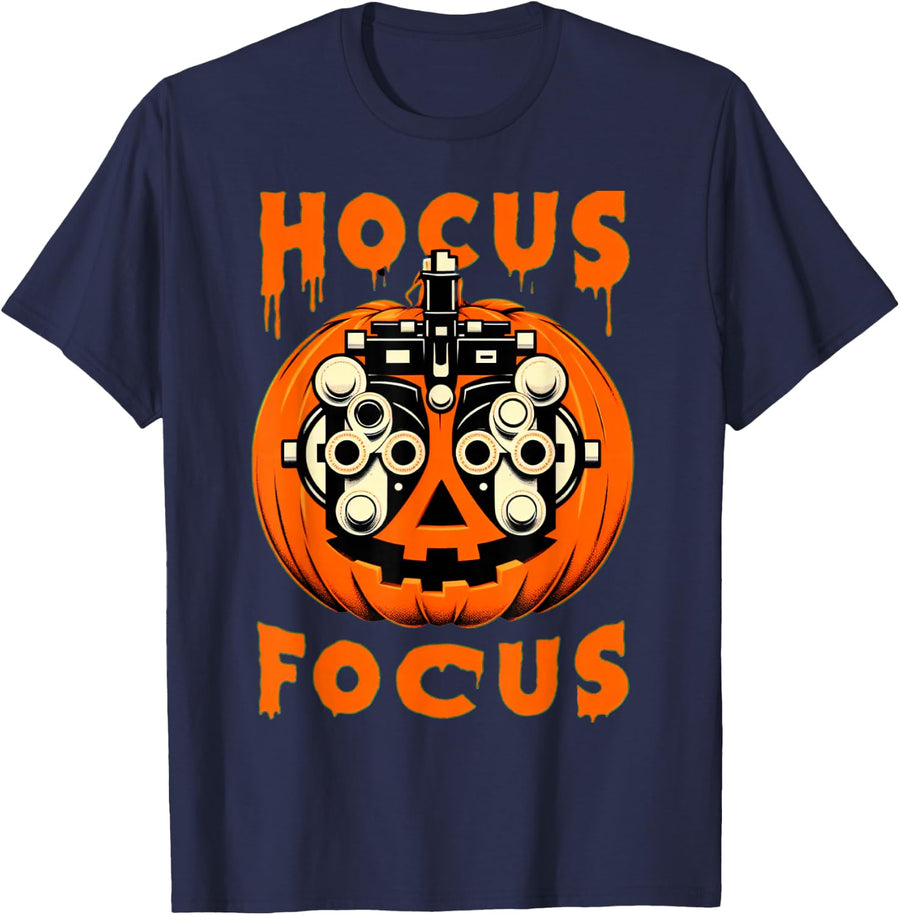 Funny Halloween Optometry T-Shirt for Optometrist Tees Men Women - Navy Blue