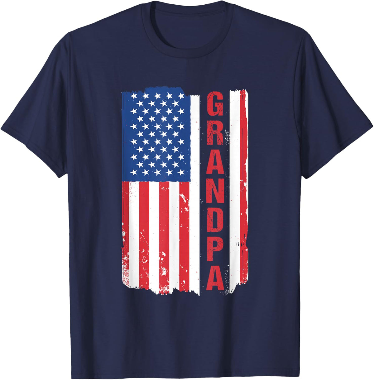 Patriotic Grandfather Gramps Granddad Grandpa T-Shirt - Navy Blue