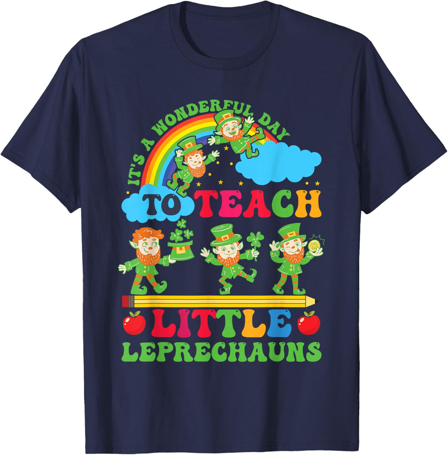 Saint Pattys Day Leprechauns St Patricks Day Teacher T-Shirt - Navy Blue