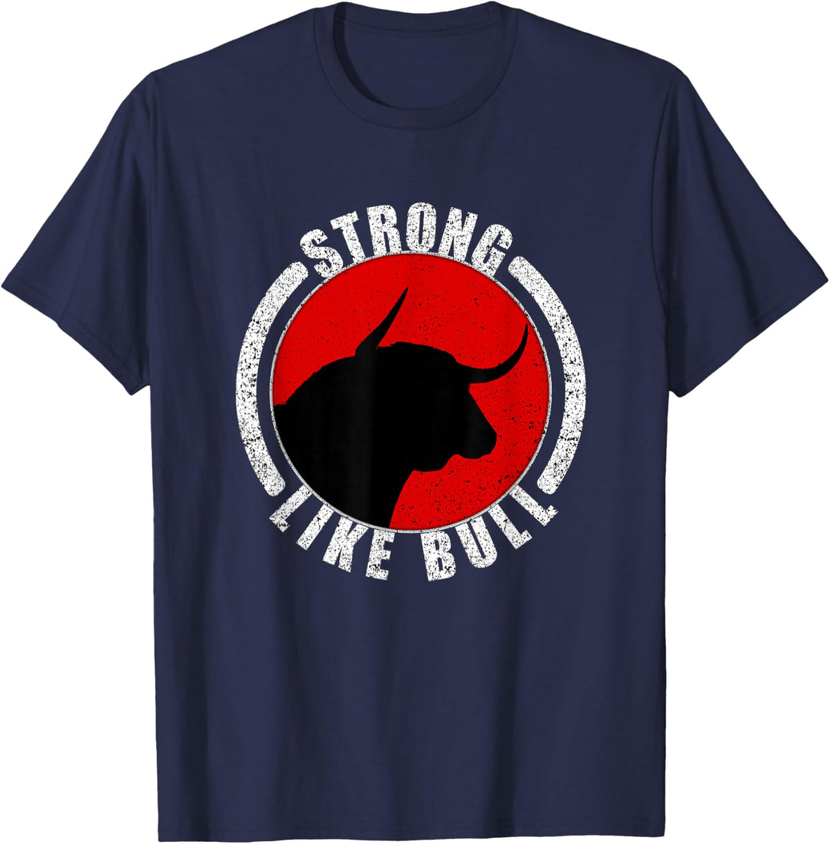 Strong Like Bull Bodybuilding Shirt Power Lifting Tee Workout T-Shirt For Men Women - Navy Blue