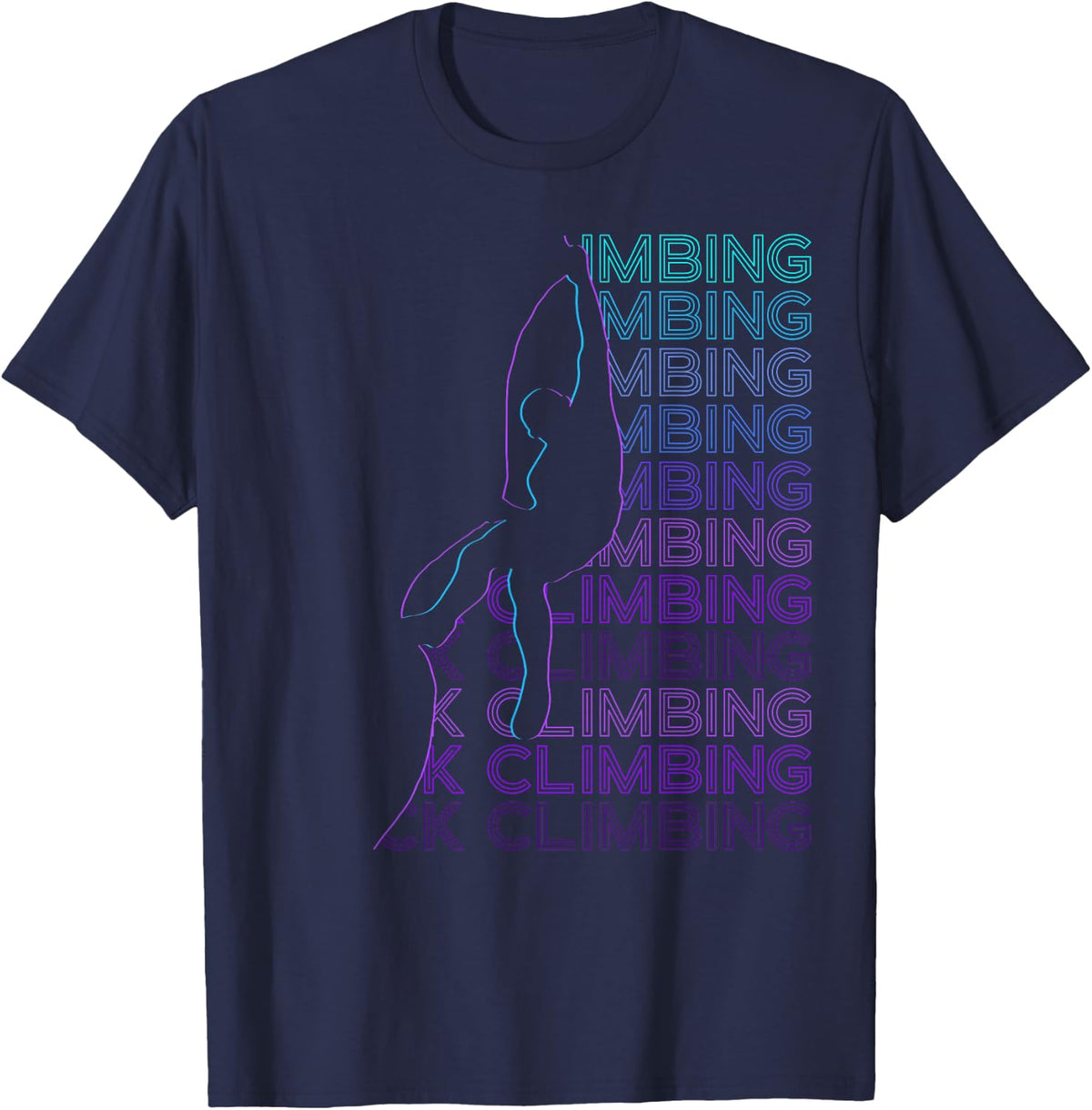 Rock Climbing Rock Climber Retro T-Shirt - Navy Blue