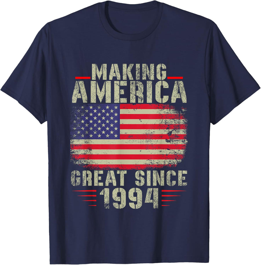 Funny Making America Great Since 1994 Design, 28th Birthday T-Shirt - Navy Blue