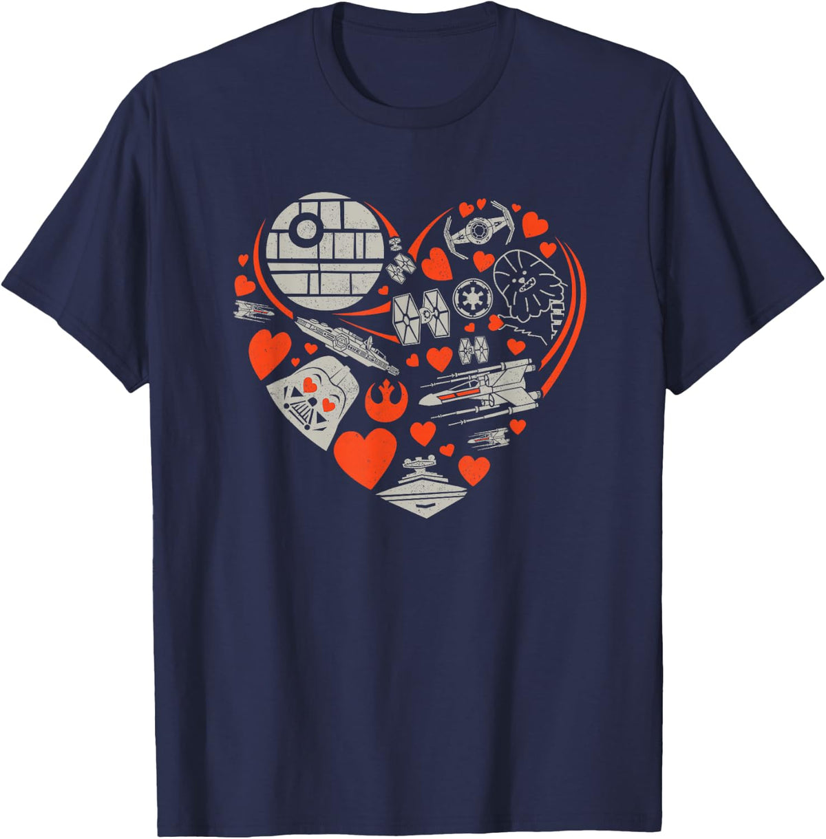Star Wars Valentine's Day Heart Galaxy T-Shirt - Navy Blue