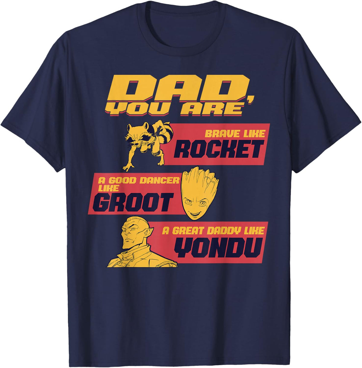 Marvel Guardians Of The Galaxy Rocket Yondu Father's Day T-Shirt - Navy Blue