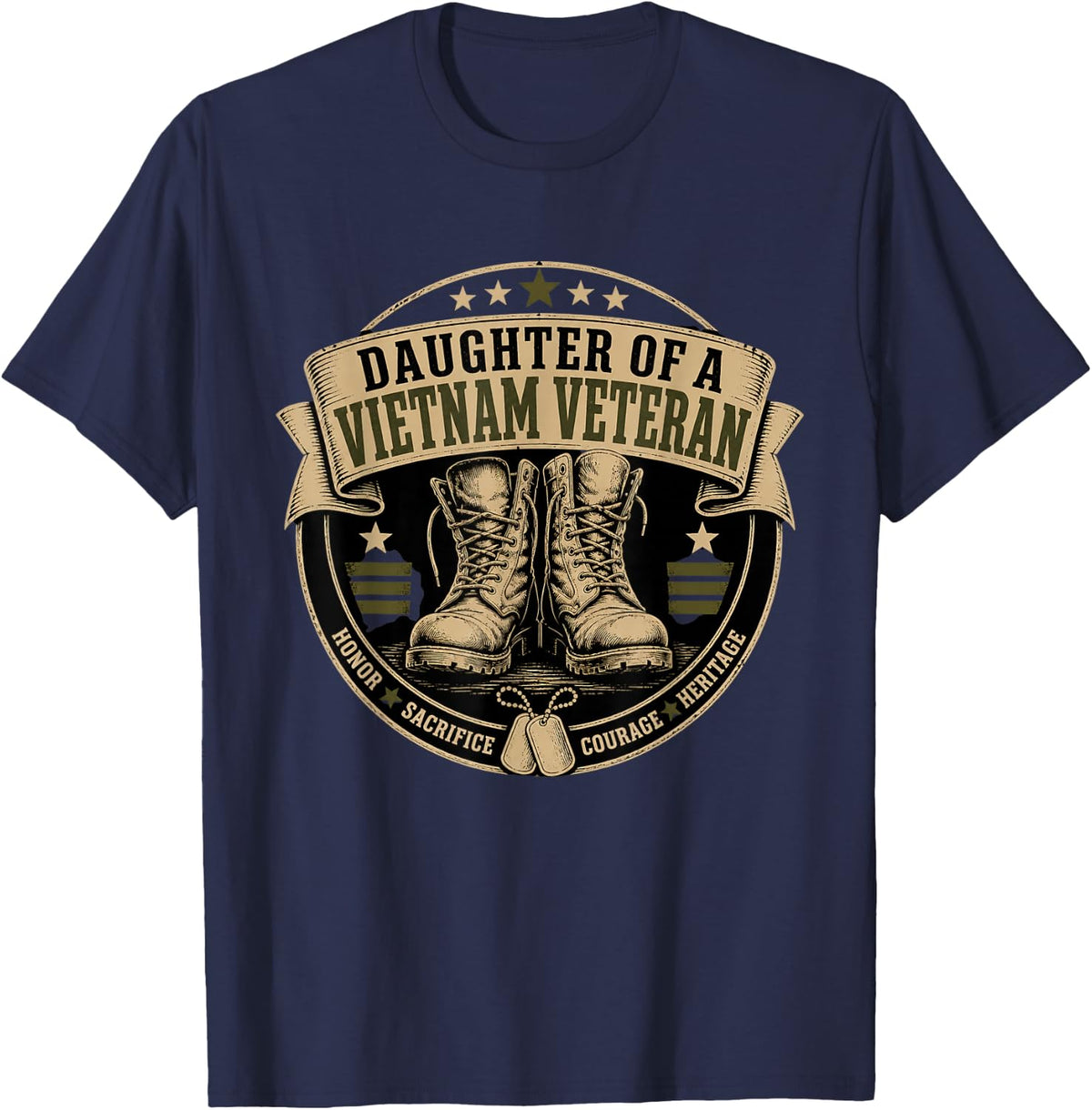 Daughter of A Vietnam Veteran Vietnam Veteran Daughter T-Shirt - Navy Blue