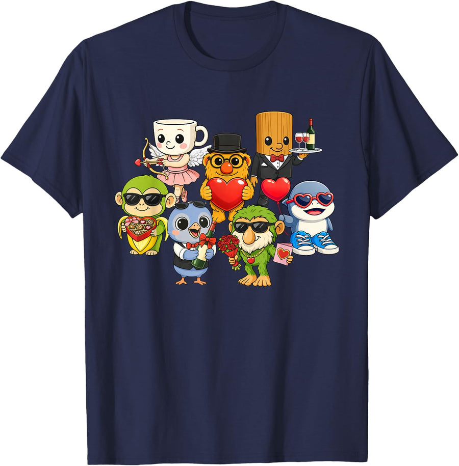 Baby Brainrot Valentines Day 2026 Cute Meme Kids Los Dicen T-Shirt - Navy Blue
