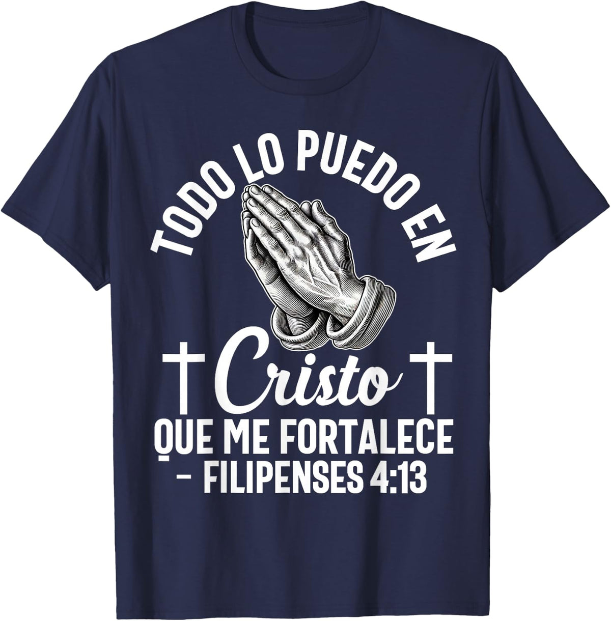Camiseta cristiana en espanol Hombre Mujer Spanish Christian T-Shirt - Navy Blue