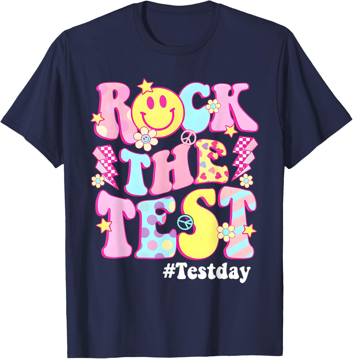 Motivational Funny T-Shirt Tee for Teachers Students - Navy Blue