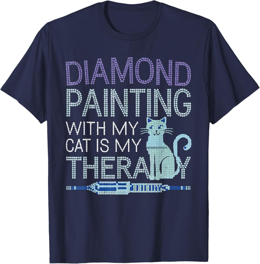 Diamond Painting Art Hobby Artistic Craft Diamond Painter T-Shirt - Navy Blue