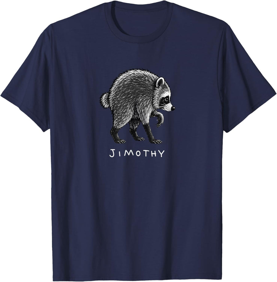 Jimothy Raccoon Shirt Funny Trash Panda Wildlife Tees T-Shirt for Men Women Kids - Navy Blue
