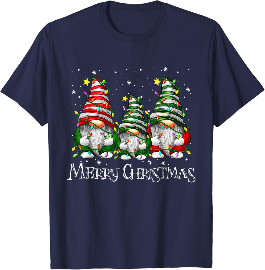 Christmas Gnome Matching Family Cute Holiday Shirt T-Shirt - Navy Blue