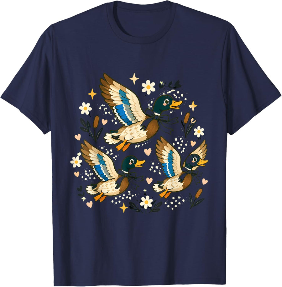 Waterfowl Nature Lover T-Shirt - Navy Blue