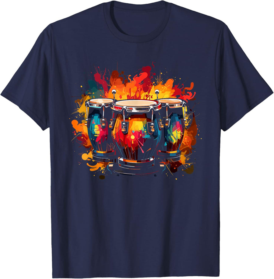Congas Conga Drum Conga Music Conga Instrument T-Shirt - Navy Blue