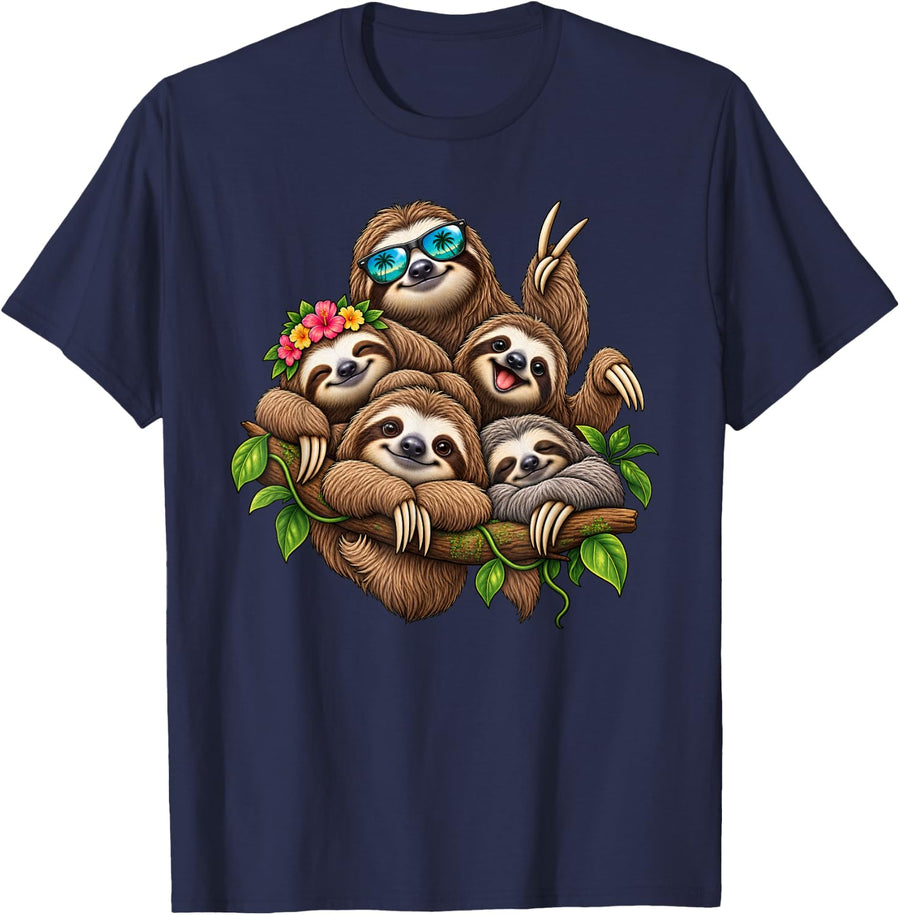 Sloths Cute Sloth Lover T-Shirt - Navy Blue