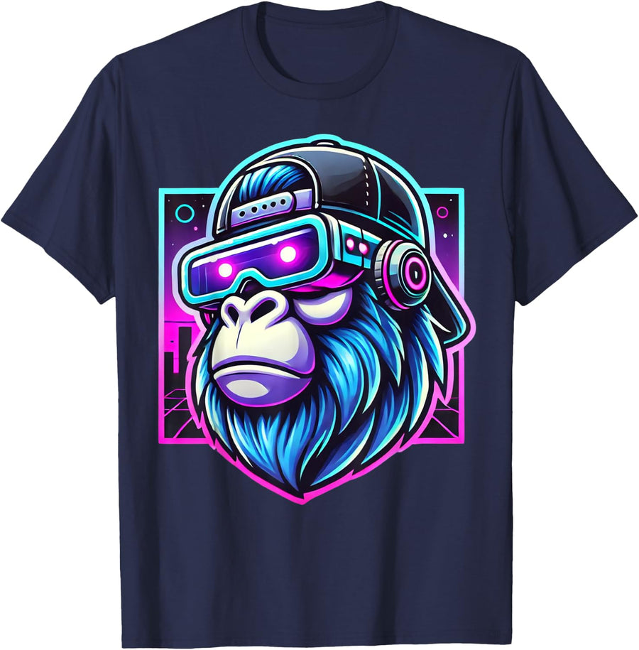 Gorilla Birthday Funny Gorilla Boys Adult Girls Family Party T-Shirt - Navy Blue