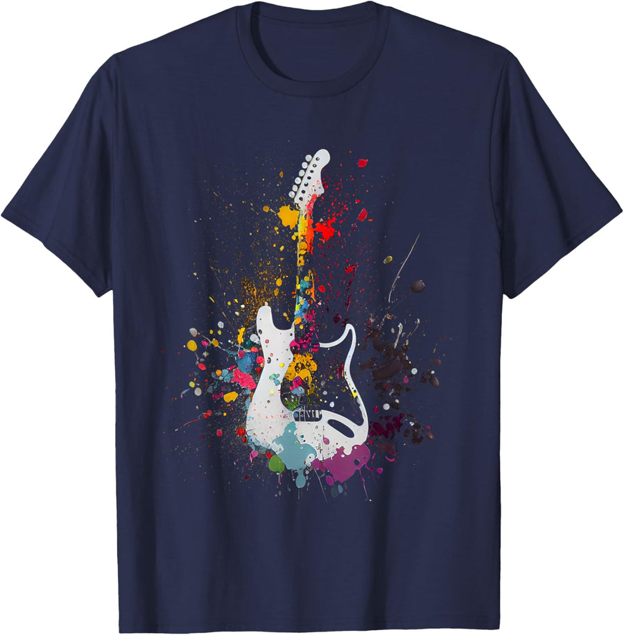 Guitar Design Guitar Gift for Guitarist T-Shirt - Navy Blue