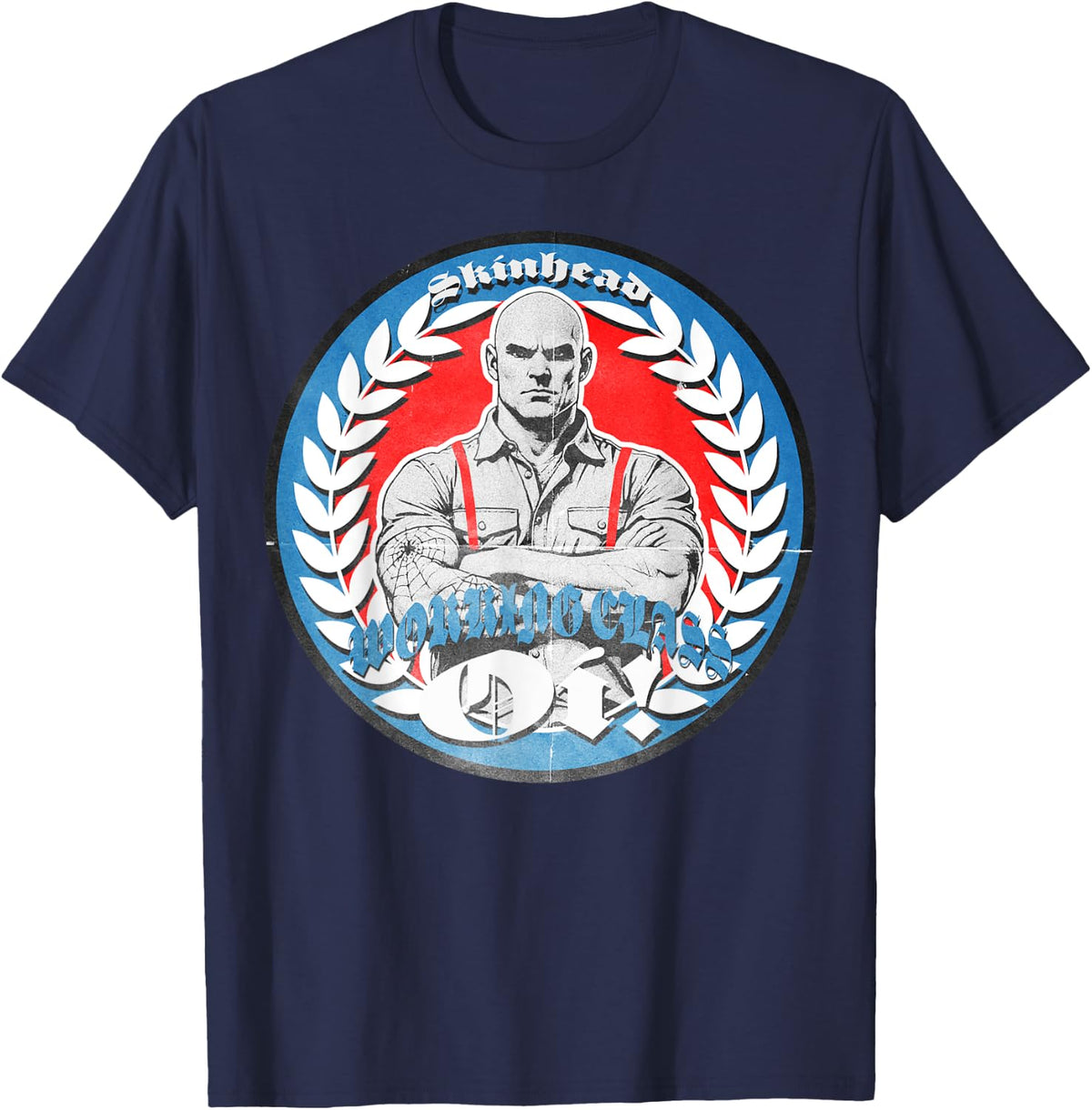 Traditional Oi Skinhead Punk-Rock T-Shirt - Navy Blue