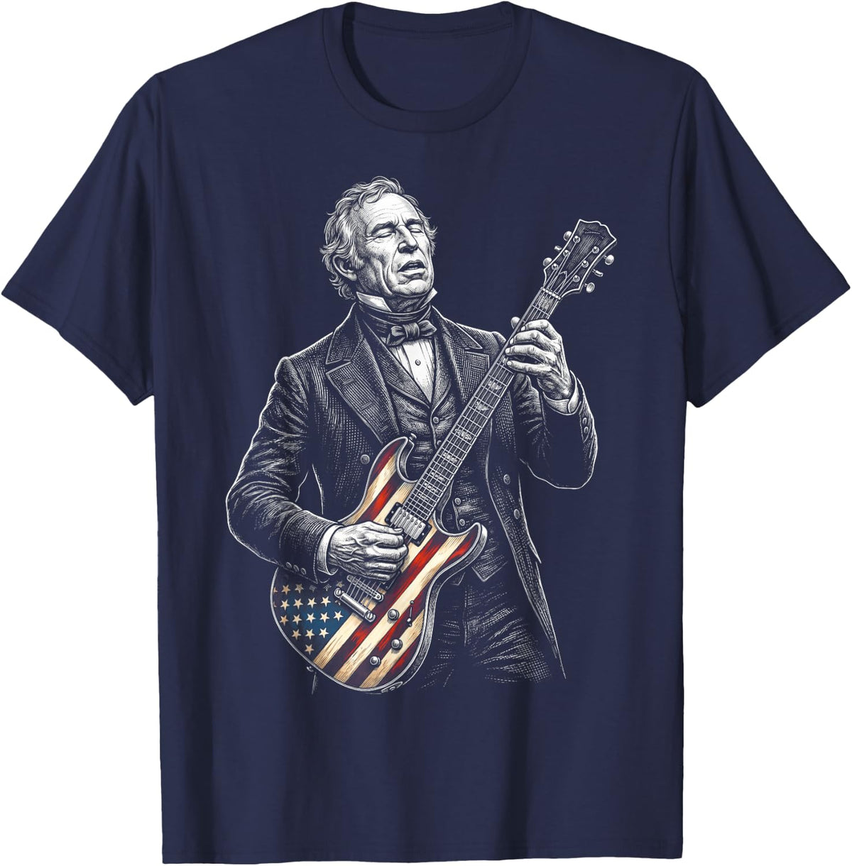 Zachary Taylor Guitar T-Shirt - Navy Blue
