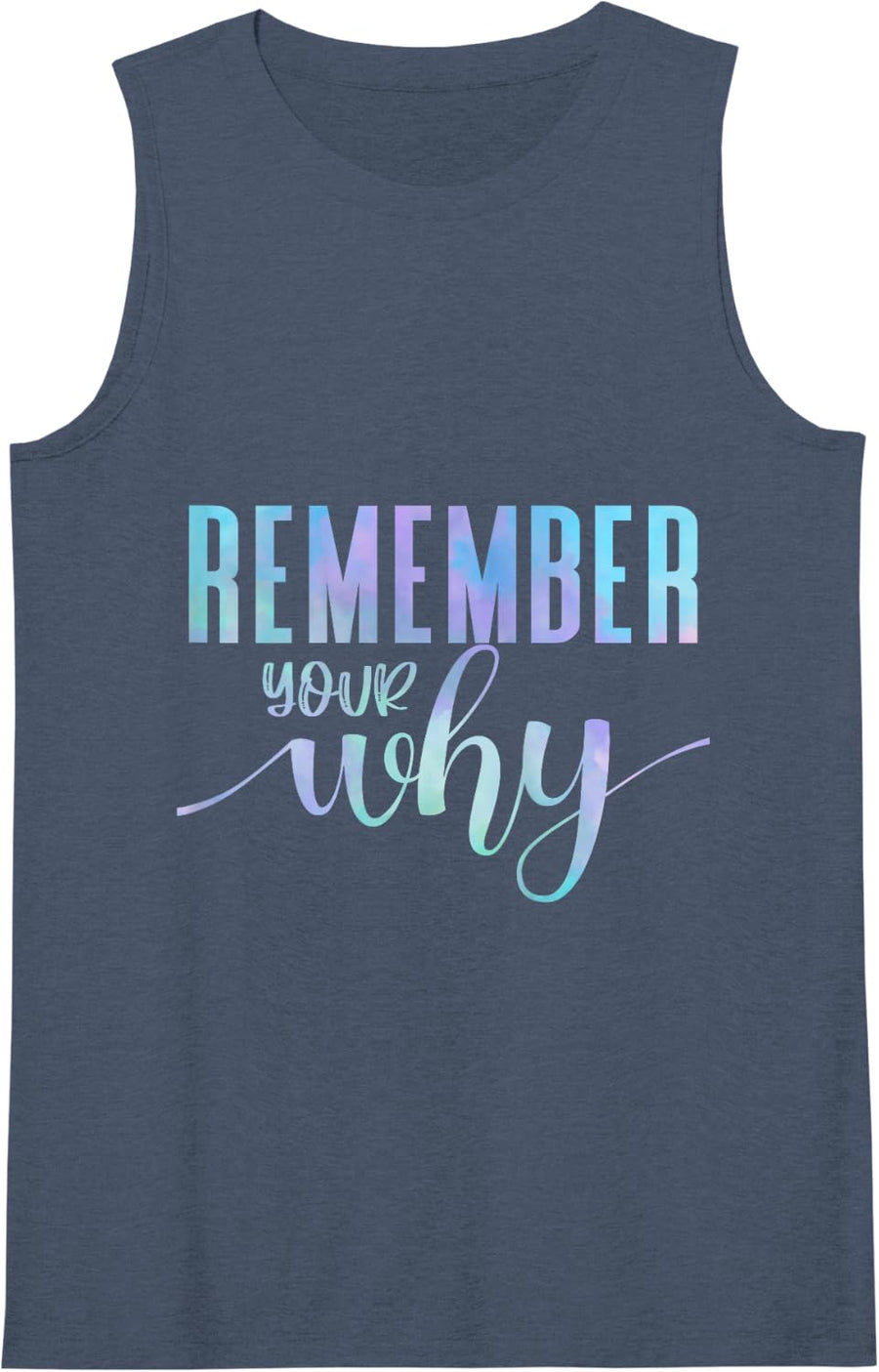 Womens Remember Your Why Gym Motivation Fitness Inspirational Gift Tank Top - Navy Blue
