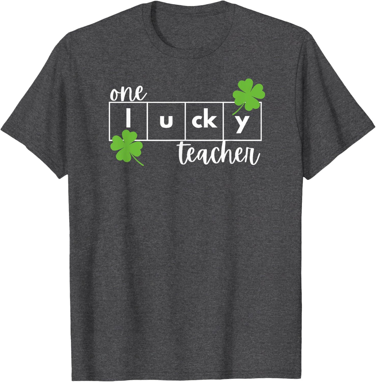 St. Patrick's Day Lucky Reading Teacher T-Shirt - Dark Heather Grey