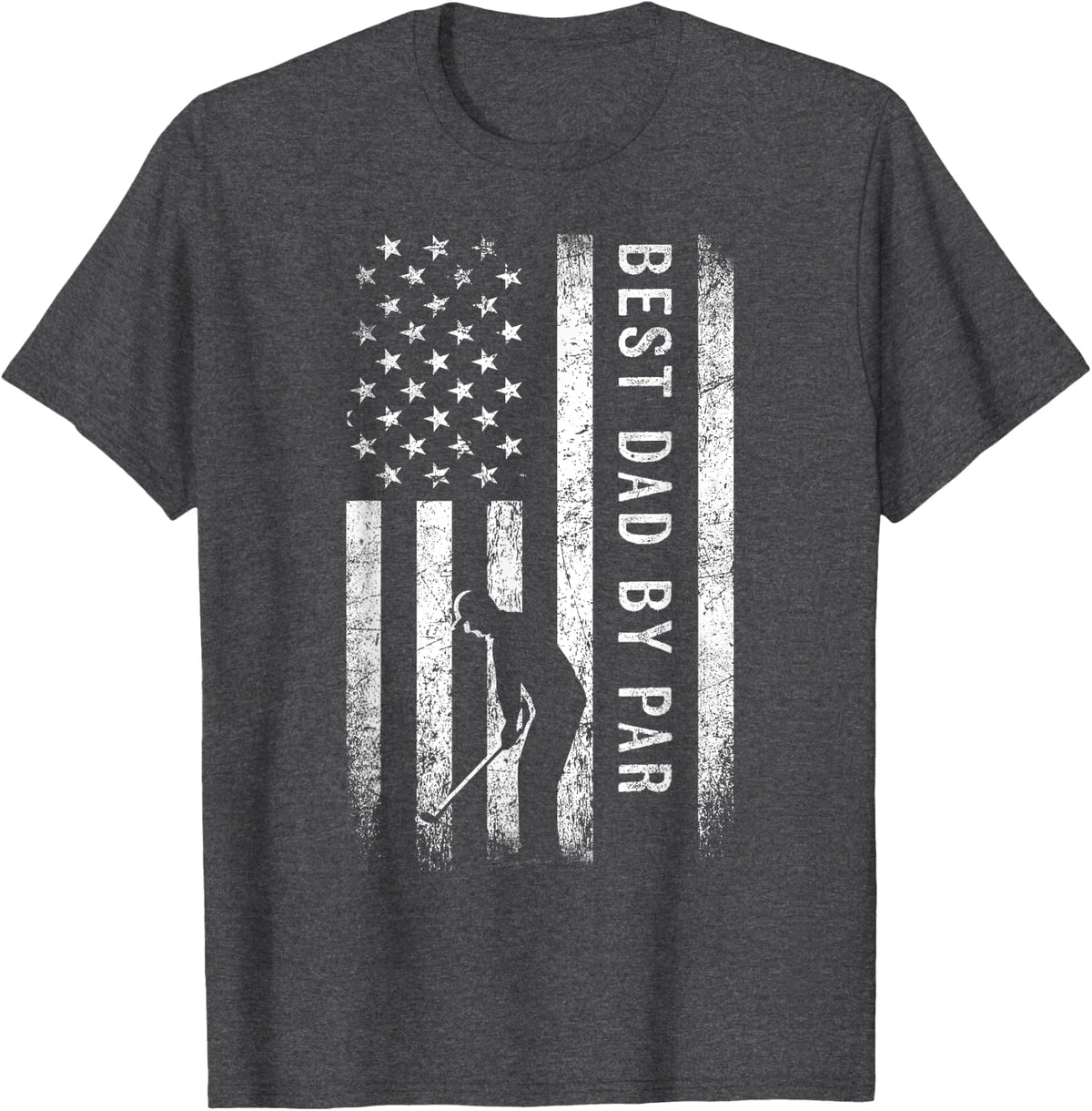 Best Dad By Par Golfing Gifts Dad Father's Day Golf T-Shirt - Dark Heather Grey