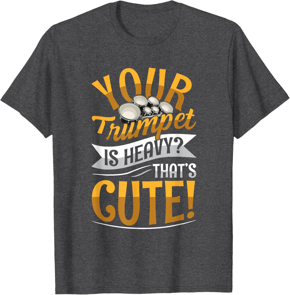 Quad Drums Marching Band Design for a Marching Band Drummer T-Shirt - Dark Heather Grey