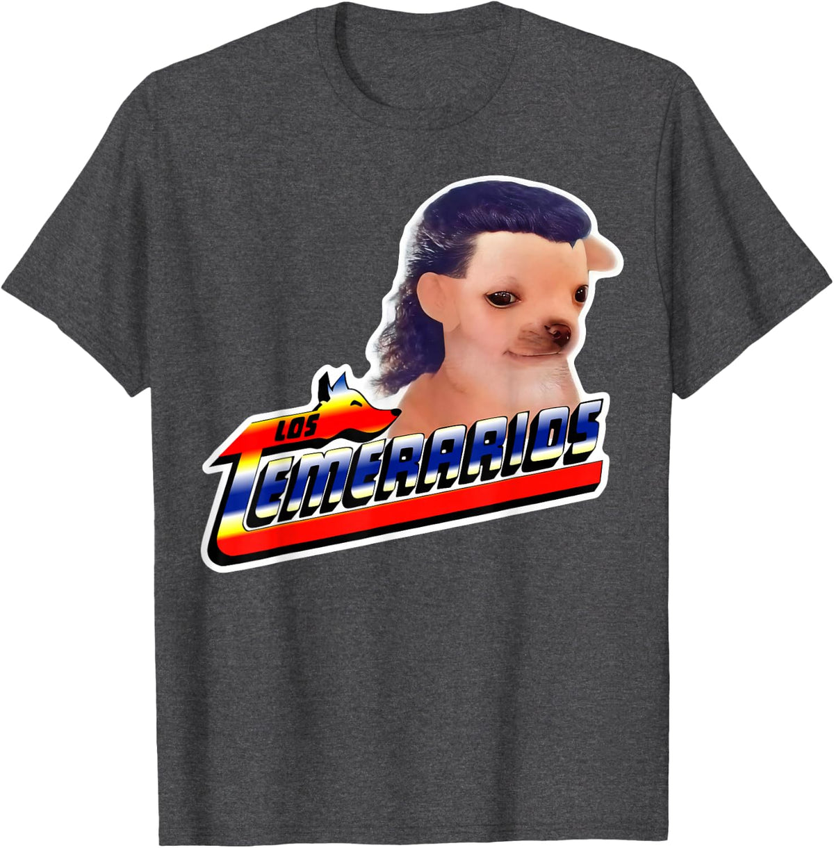Los Temerarios Funny Dog Meme T-Shirt - Dark Heather Grey