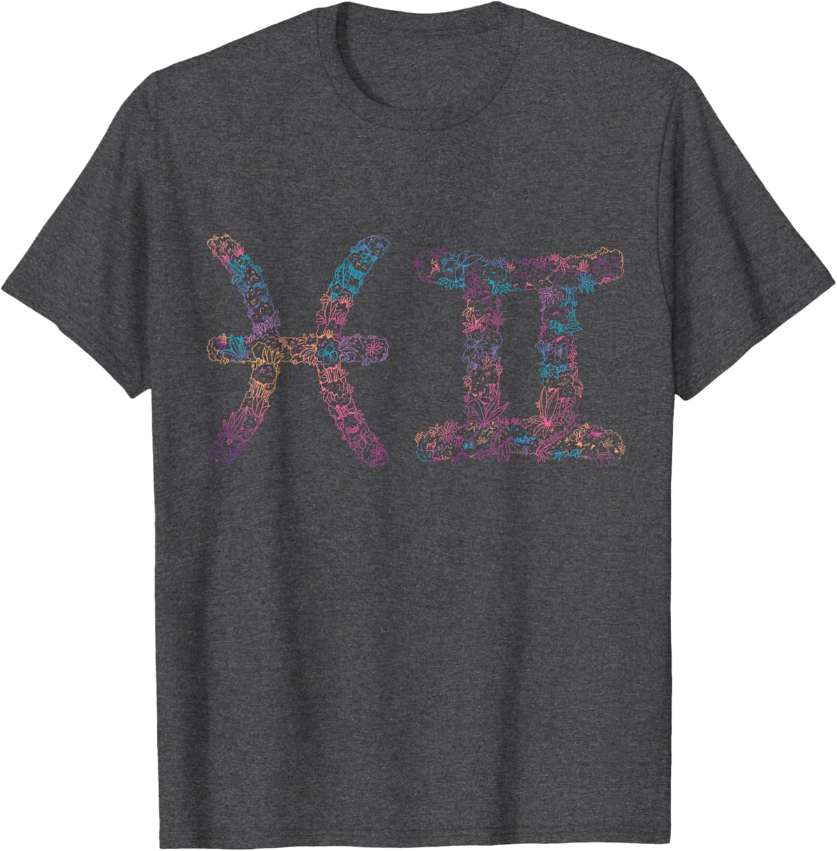 Astrology Horoscope Zodiac Signs Pisces and Gemini Couple T-Shirt - Dark Heather Grey