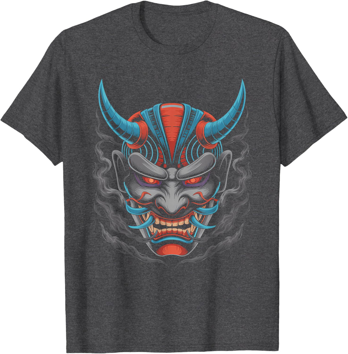 Retro Fun Techwear Cyberpunk Samurai Artist T-Shirt - Dark Heather Grey