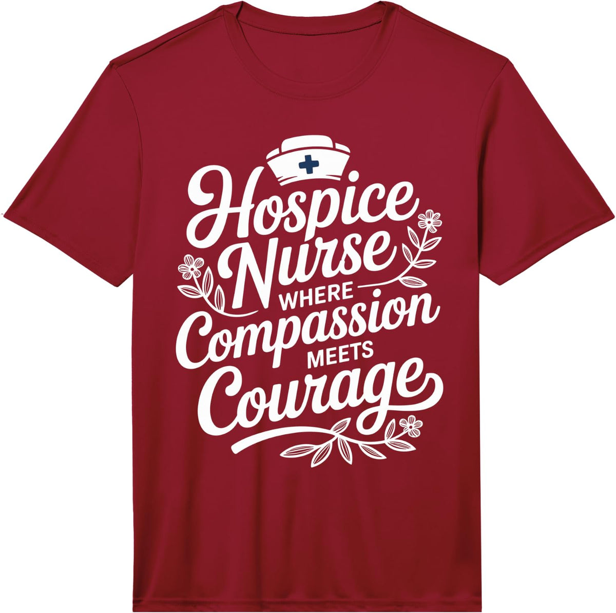 Men's Hospice Nurse Where Compassion Meets Courage Performance T-Shirt - Red