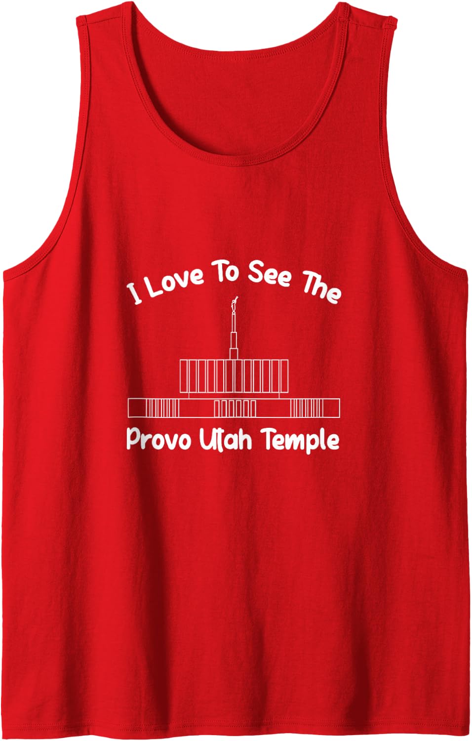 Provo Utah Temple, I Love to See My Temple, Primary Sleeveless Tank Top - Red