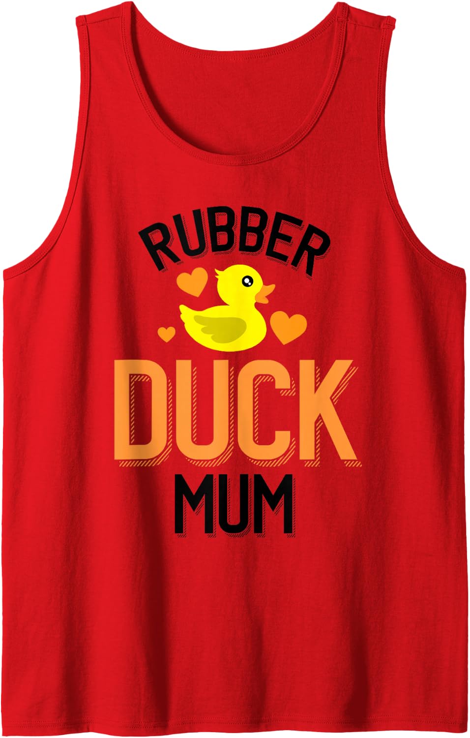 Cute Rubber Duck Mum Duckie Lover Sleeveless Tank Top - Red