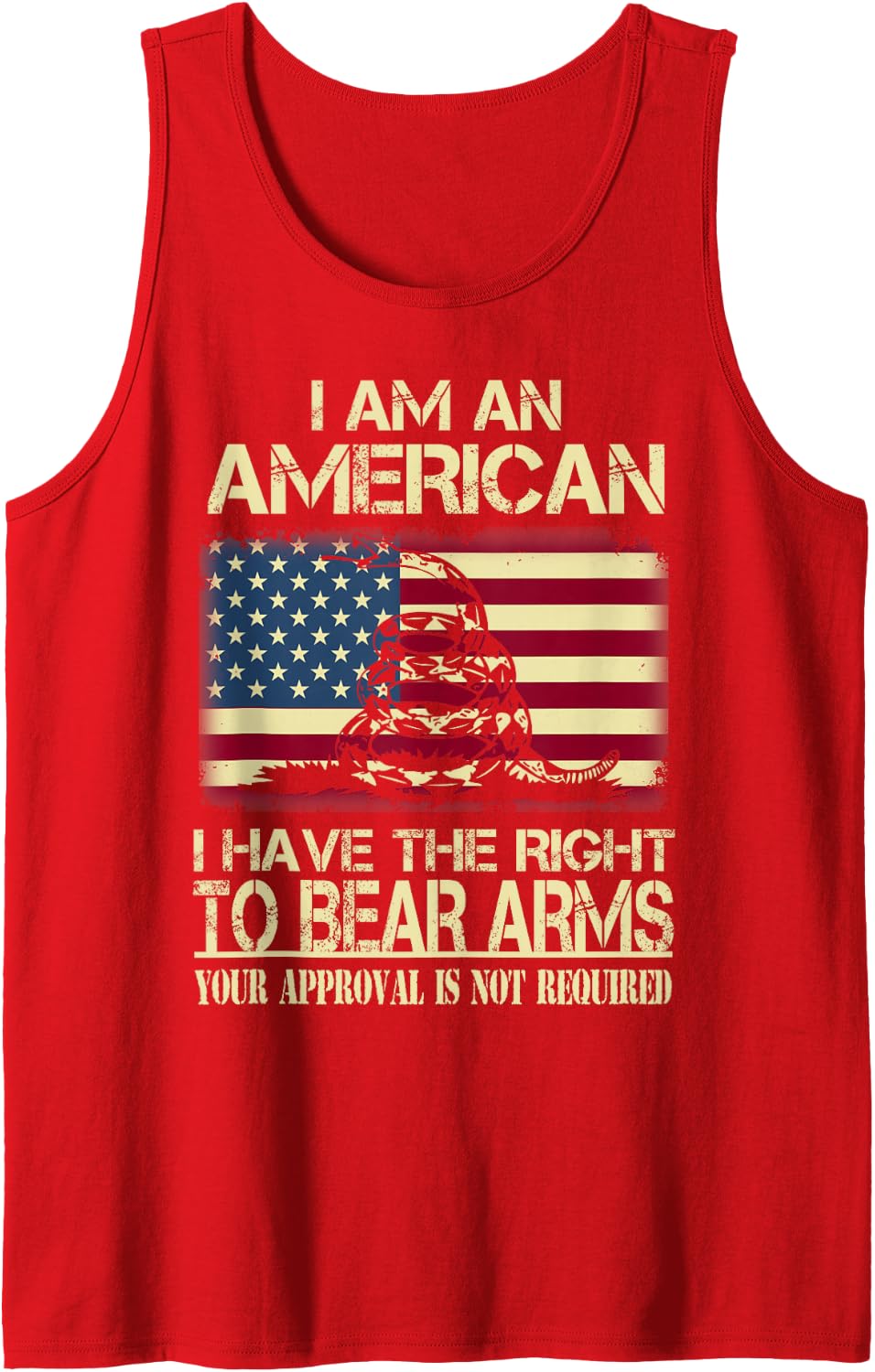 I Am an American I Have The Right to Bear Arms Sleeveless Tank Top - Red