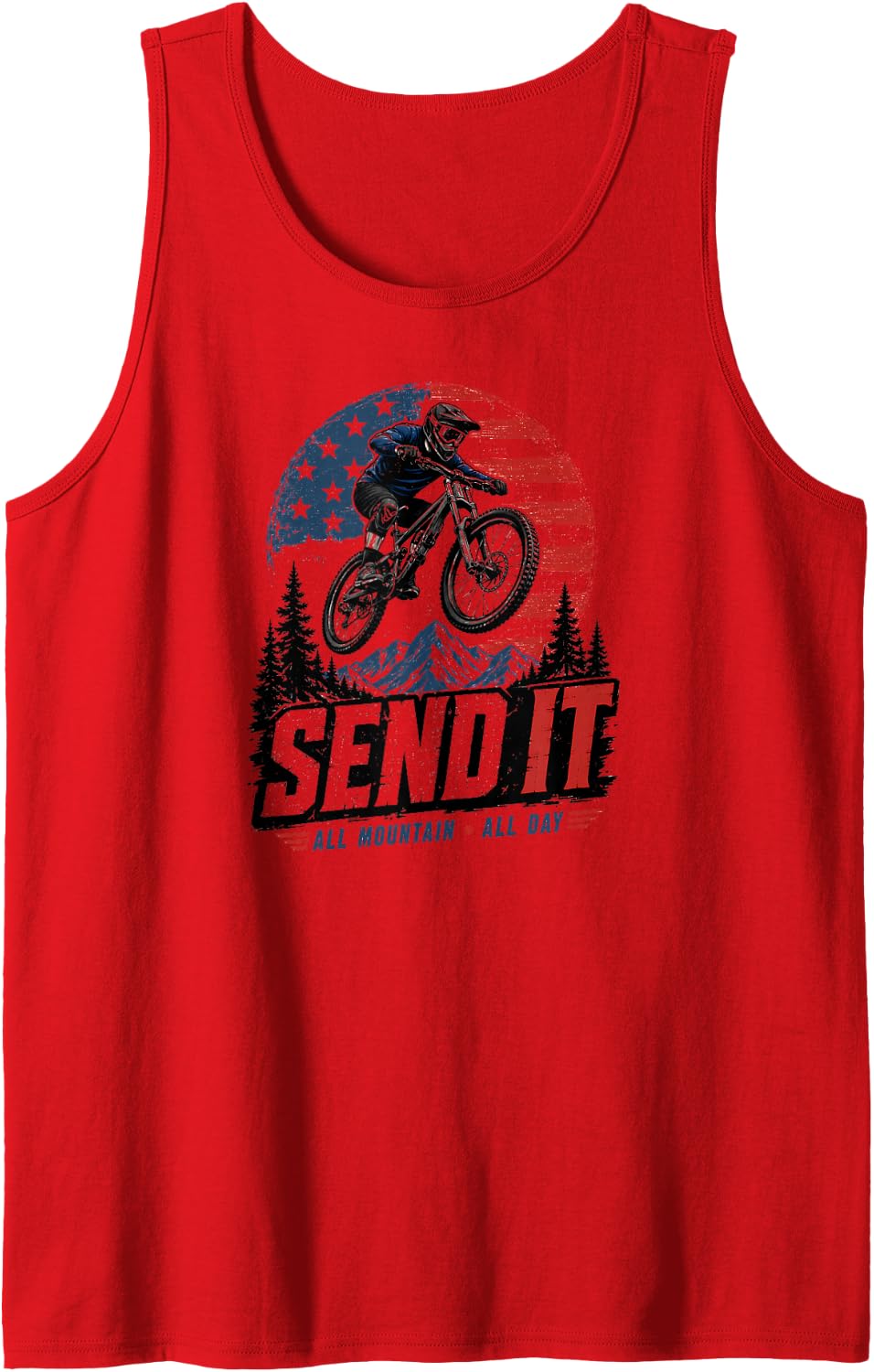 MTB Cycling Mountainbike Mountain-Bike MTB Bicycle Sleeveless Tank Top - Red